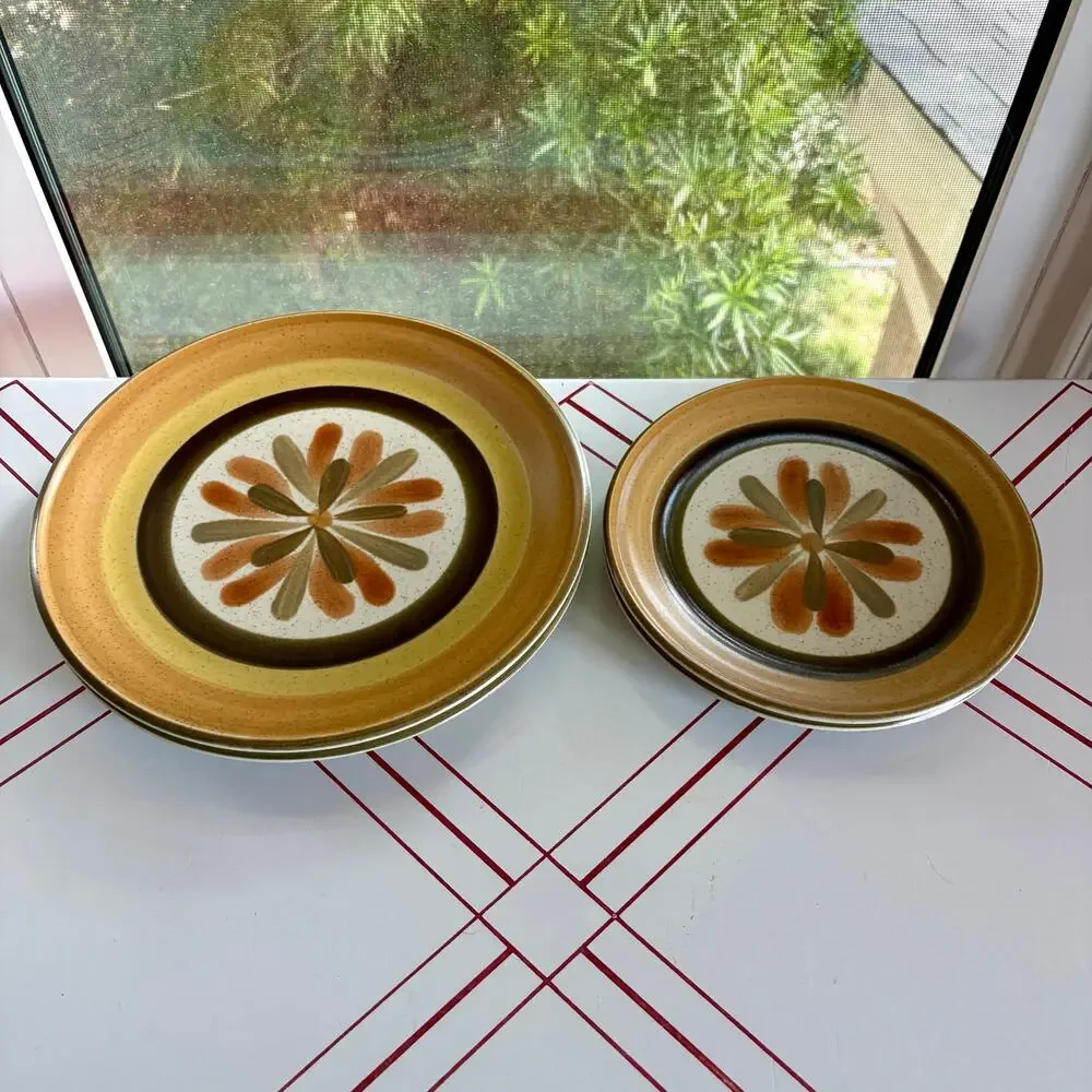 Vintage Premiere DuraStone Touche P9202 Set 2 Dinner 2 Salad Plates, Japan